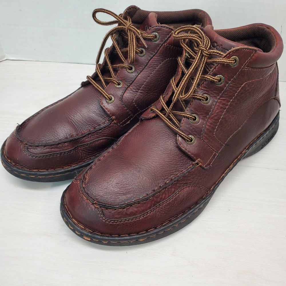 Columbia Wayne Mens 13 US Leather Ankle‎ Boots Lace Up Brown Comfort System